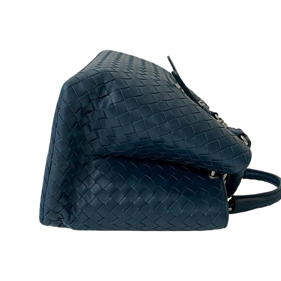 BOTTEGA VENETA Blue Leather Intrecciato Shoulder Bag - Picture 6 of 10